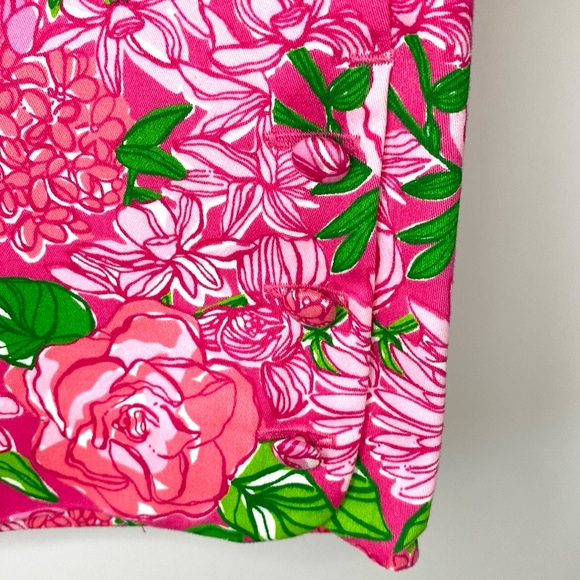 Lilly Pulitzer Pink Floral Print Palm Beach Fit Cropped Pants, Sz 4 - Picture 7 of 9